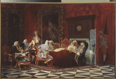 Artemy Volynsky at a Russian cabinet sitting, 1875 by Valeri Ivanovich Jacobi